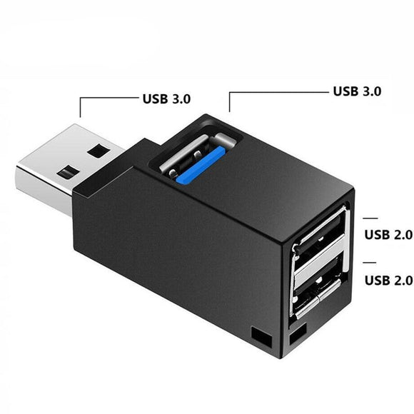 Mini Adaptador USB 3.0 HUB 3 portas