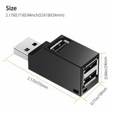 Mini Adaptador USB 3.0 HUB 3 portas