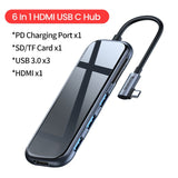 Adaptador USB Tipo C HUB para HDMI RJ45 USB 3.0