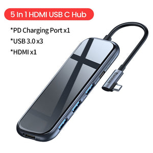 Adaptador USB Tipo C HUB para HDMI RJ45 USB 3.0