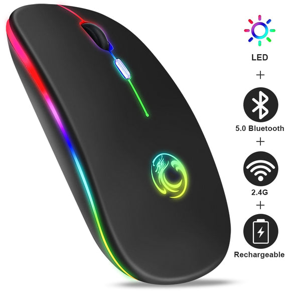 Mouse Wireless/Bluetooth RGB Recarregável