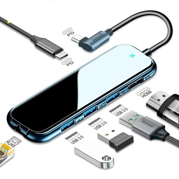 Adaptador USB Tipo C HUB para HDMI RJ45 USB 3.0